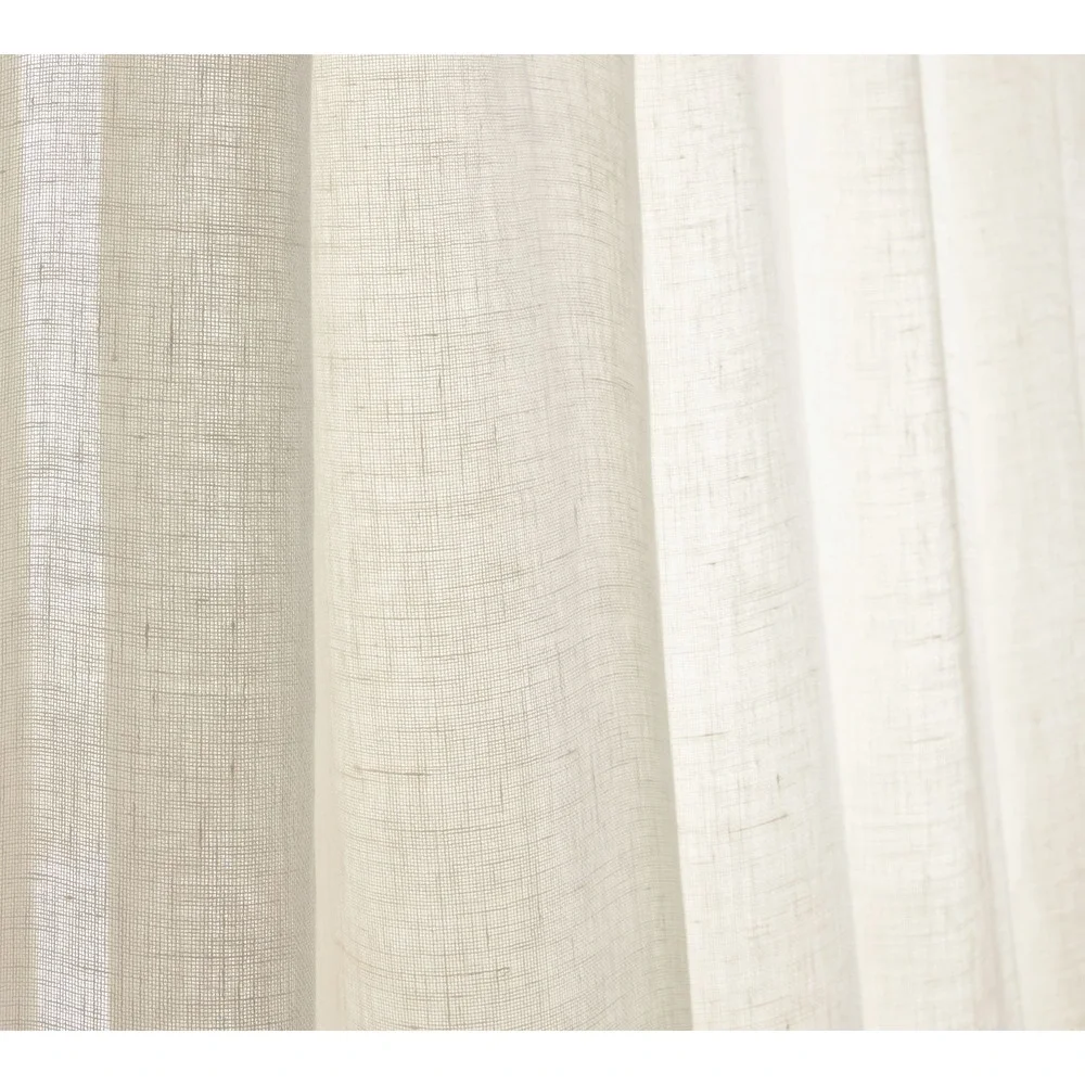 Pottery Barn Custom Emery Linen‎ Sheer Curtain IVORY 30x60 NWOT 3 in 1 Pole Top